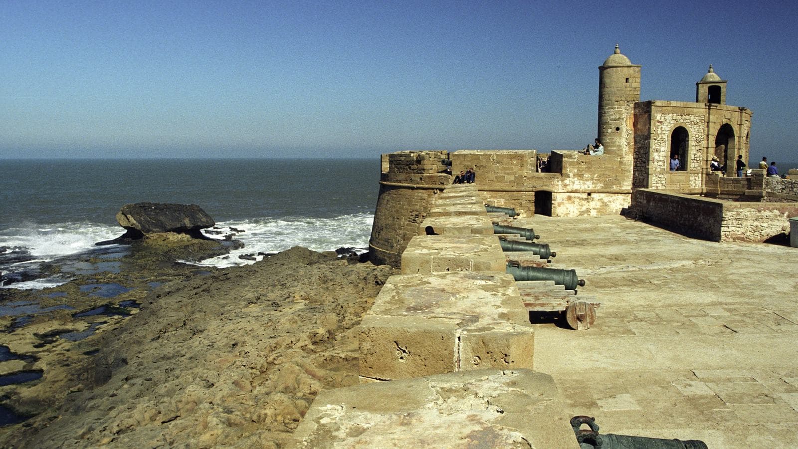 The Skala de la Ville bastion and its cannons on the ramparts of Essaouira above the Atlantic