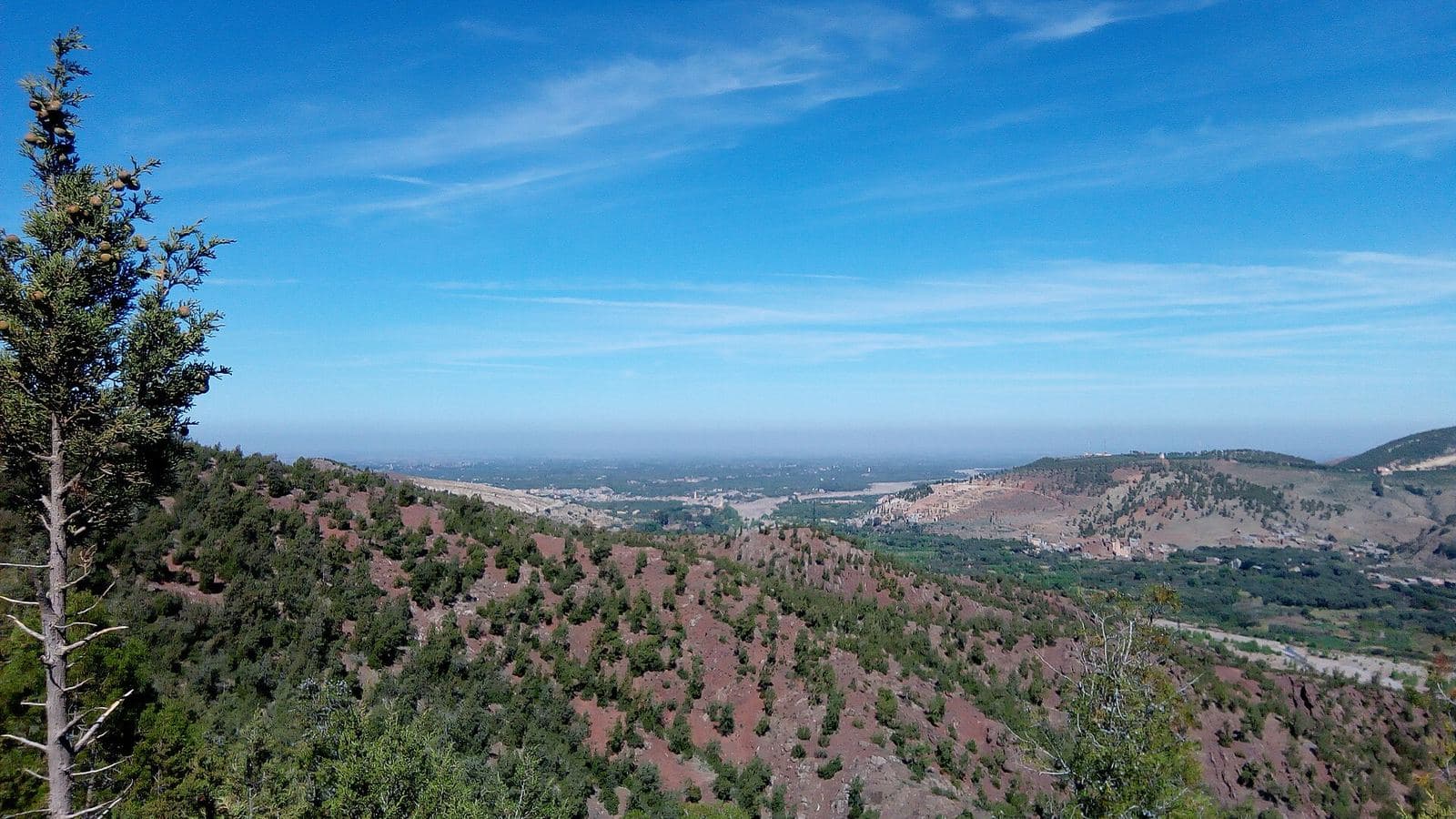 Green slopes of the Ourika Valley in the High Atlas mountains near Marrakech